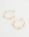 Chicos Goldtone Beaded Hoop Earrings - GOLD Chicos Goldtone Beaded Hoop Earrings - GOLD