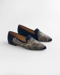 Chicos Peacock Embroidered Flats - DENIM Chicos Peacock Embroidered Flats - DENIM