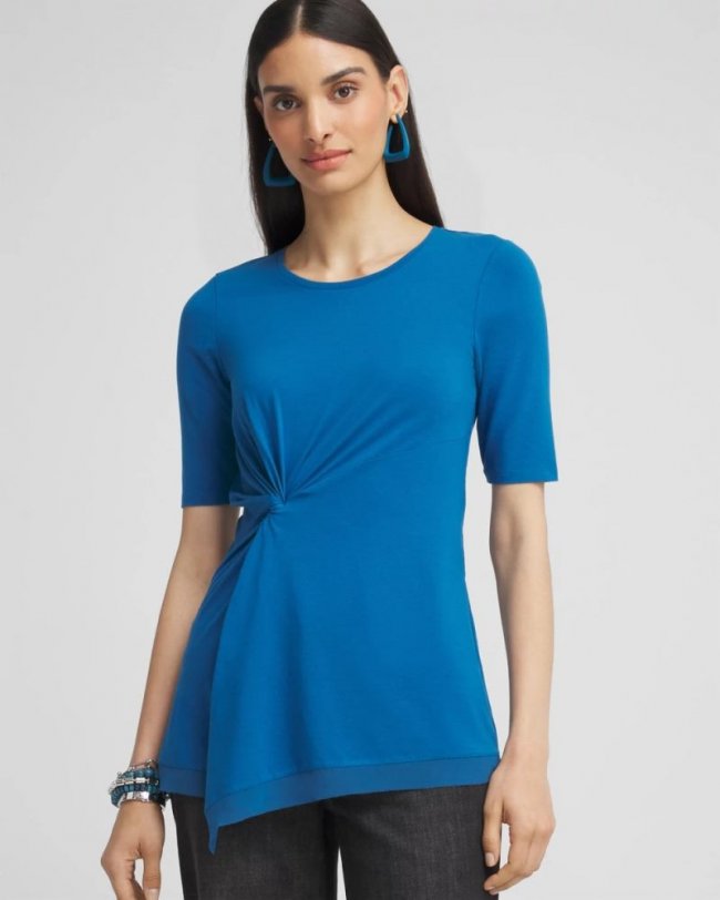 Chicos Touch of Cool™ Draped Tunic - SCANDI BLUE