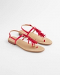 Chicos Coral Beach T-Strap Sandals - RED Chicos Coral Beach T-Strap Sandals - RED