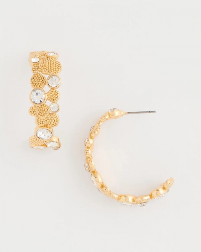 Chicos Sea Foam Hoop Earrings - GOLD