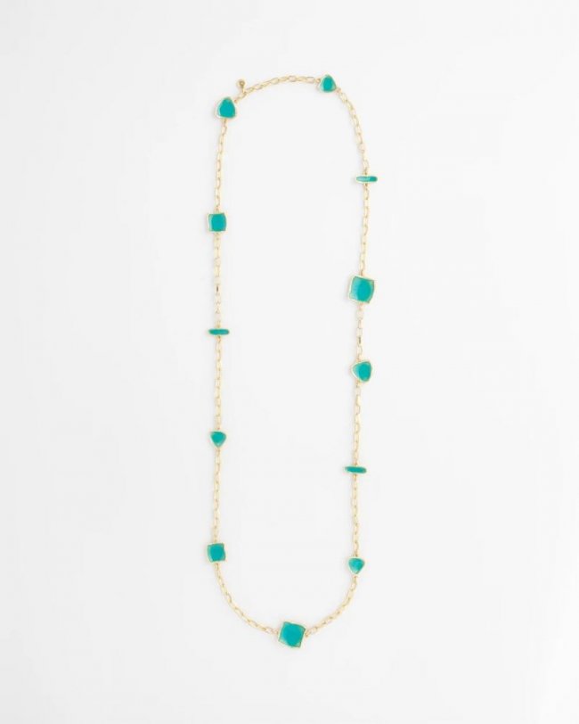 Chicos Gold Tone Single-Strand Necklace - BLUE