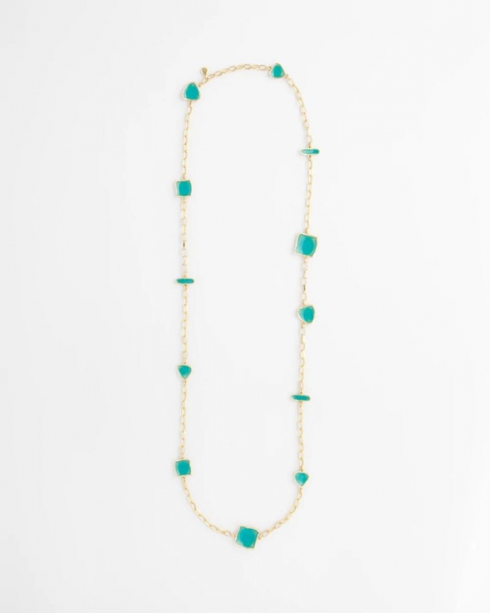 Chicos Gold Tone Single-Strand Necklace - BLUE