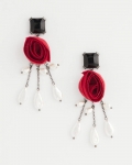 Chicos Red Rose Drop Earrings - RED