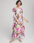 Chicos Island Cinch-Waist Kaftan Dress - ECRU