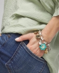 Chicos Spring Flower Charm Bracelet - MULTI
