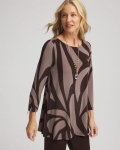 Chicos Travelers™ Animal Print Journey Top - COCOA BEAN Chicos Travelers™ Animal Print Journey Top - COCOA BEAN