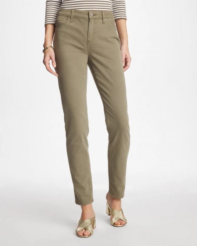 Chicos Girlfriend Slim Ankle Jeans - LICHEN