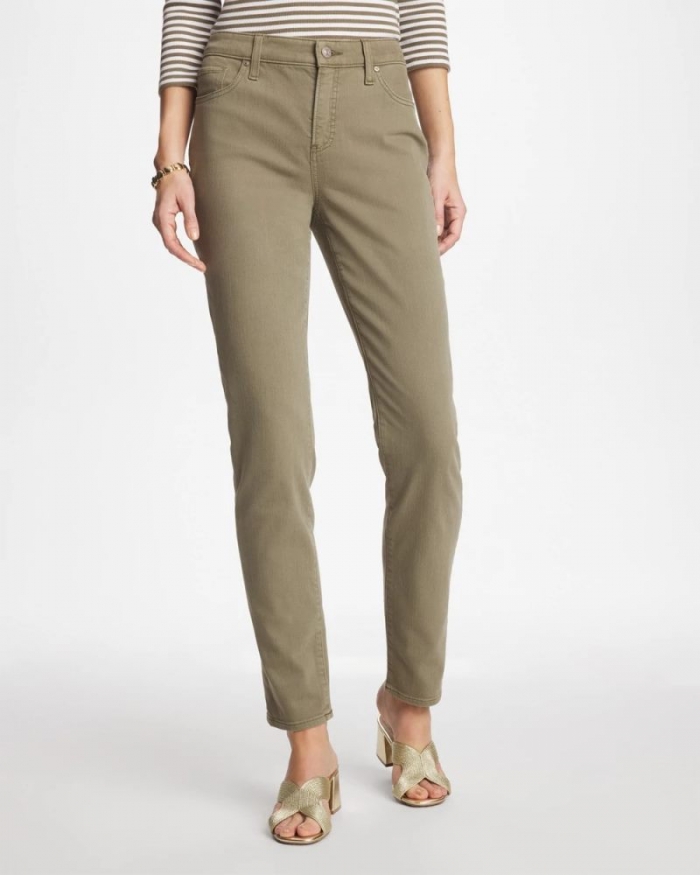 Chicos Girlfriend Slim Ankle Jeans - LICHEN