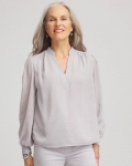 Chicos Georgette Clip Dot Blouse - DOVE GRAY Chicos Georgette Clip Dot Blouse - DOVE GRAY