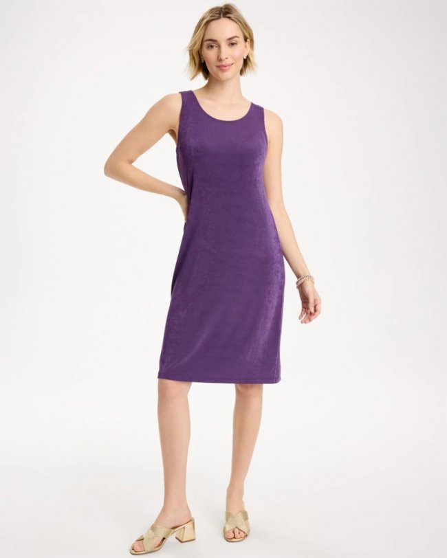Chicos Travelers™ Short Tank Dress - RICH AMETHYST