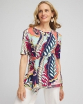 Chicos Touch of Cool™ Abstract Draped Tunic - CORAL ZINNIA Chicos Touch of Cool™ Abstract Draped Tunic - CORAL ZINNIA
