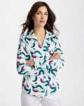 Chicos Zenergy® UPF Blooms Mock Zip Polo - BLOSSOM