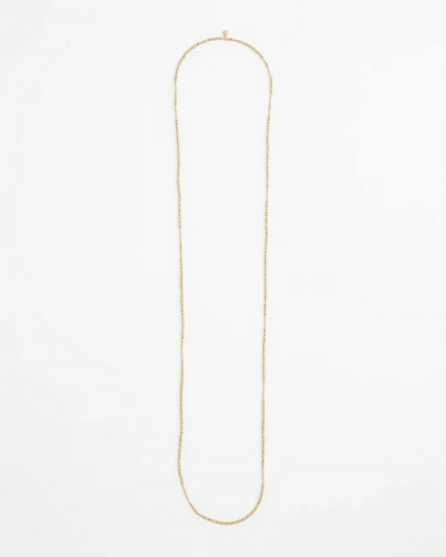 Chicos Long Goldtone Seed Bead Necklace - GOLD