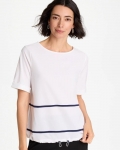 Chicos Zenergy® UPF Contrast Bungee Top - ALABASTER