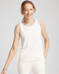 Chicos Zenergy® Luxe Metallic Trim Tank - ENGLISH CREAM Chicos Zenergy® Luxe Metallic Trim Tank - ENGLISH CREAM