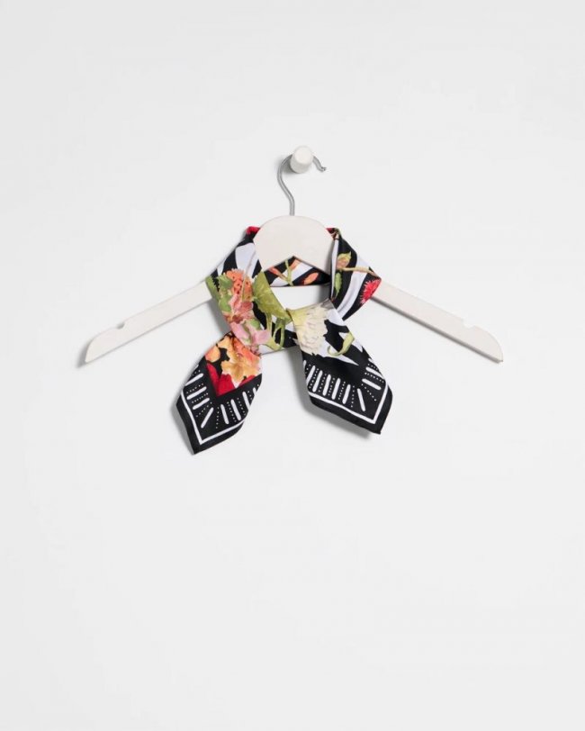 Chicos Tropical Square Scarf - BLACK Chicos Tropical Square Scarf - BLACK