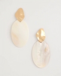 Chicos Shell Oval Drop Earrings - NEUTRAL Chicos Shell Oval Drop Earrings - NEUTRAL