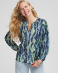 Chicos Ocean Plume Crinkle Top - PASSPORT BLUE Chicos Ocean Plume Crinkle Top - PASSPORT BLUE