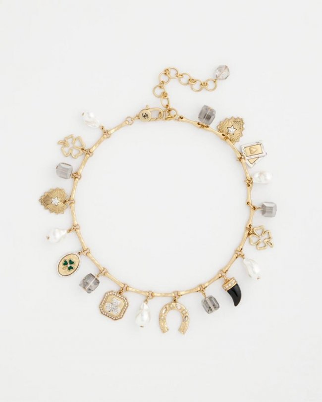 Chicos Lucky Charm Short Necklace - GOLD