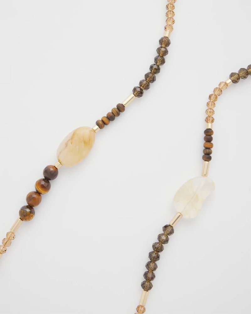 Chicos Tiger's Eye Single-Strand Necklace - NEUTRAL