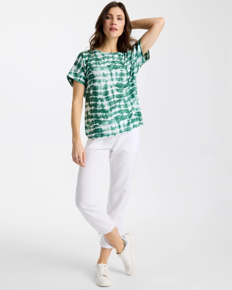 Chicos Zenergy® Tie-Dye Scoop-Neck Tee - WATER LILY GREEN