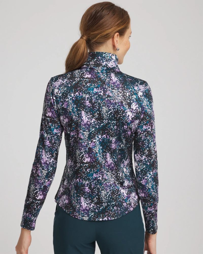 Chicos Zenergy® UPF Zip-Front Pullover - TEAL SHADOW