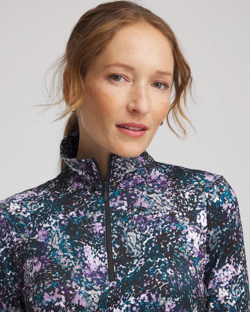 Chicos Zenergy® UPF Zip-Front Pullover - TEAL SHADOW