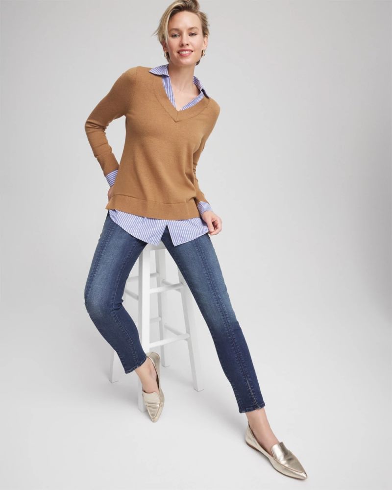Chicos Pull-On Slim Ankle Jeggings - ESTERO INDIGO