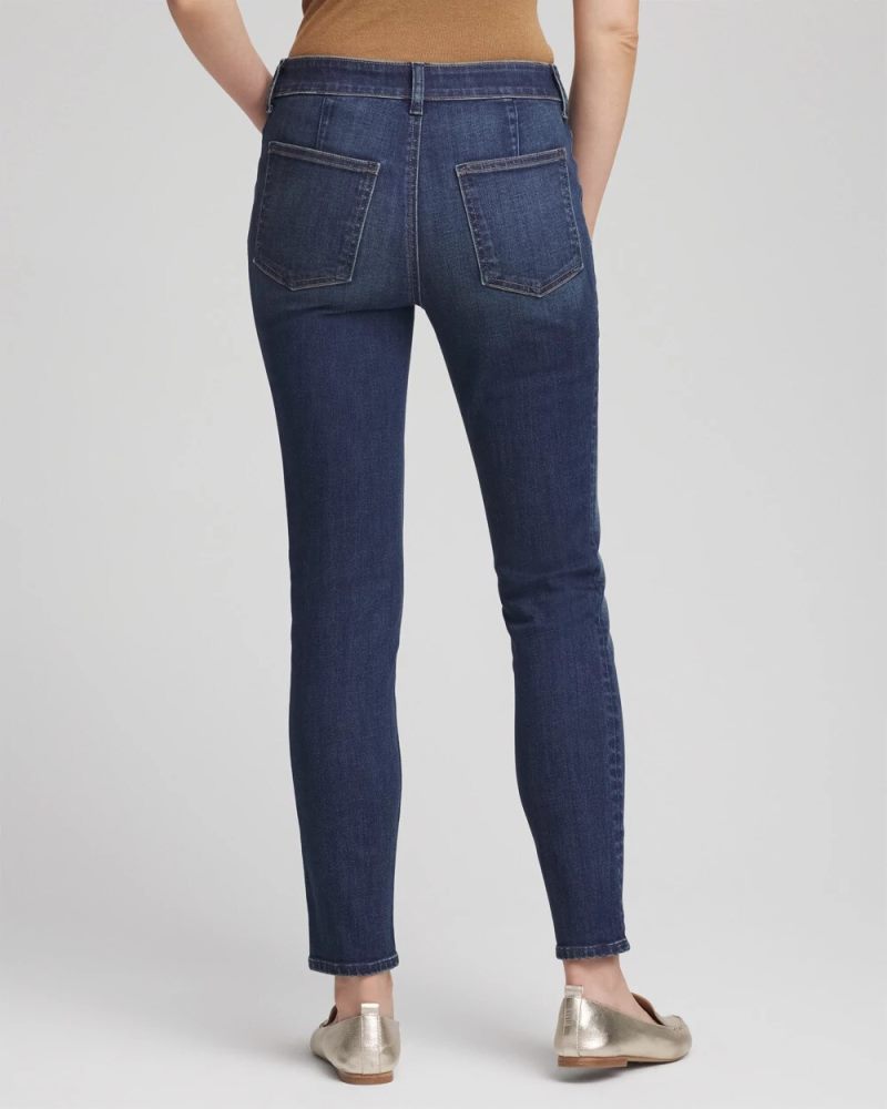 Chicos Pull-On Slim Ankle Jeggings - ESTERO INDIGO