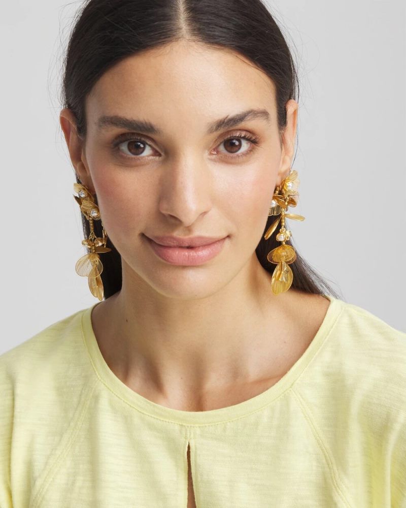 Chicos Statement Butterfly Filigree Earrings - GOLD