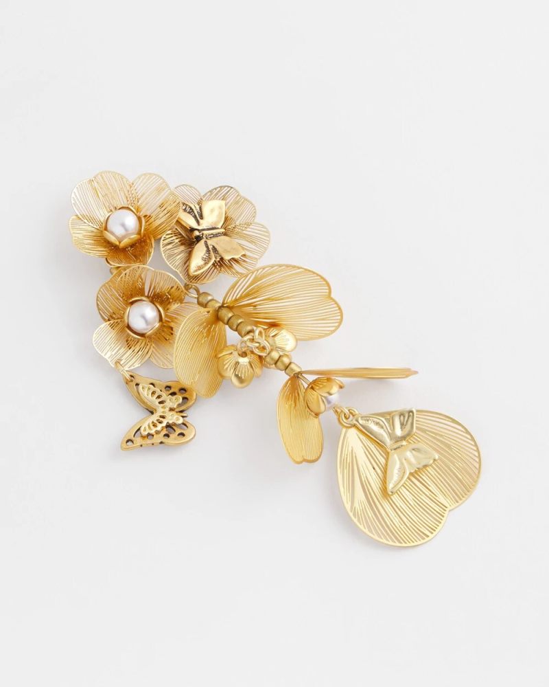 Chicos Statement Butterfly Filigree Earrings - GOLD
