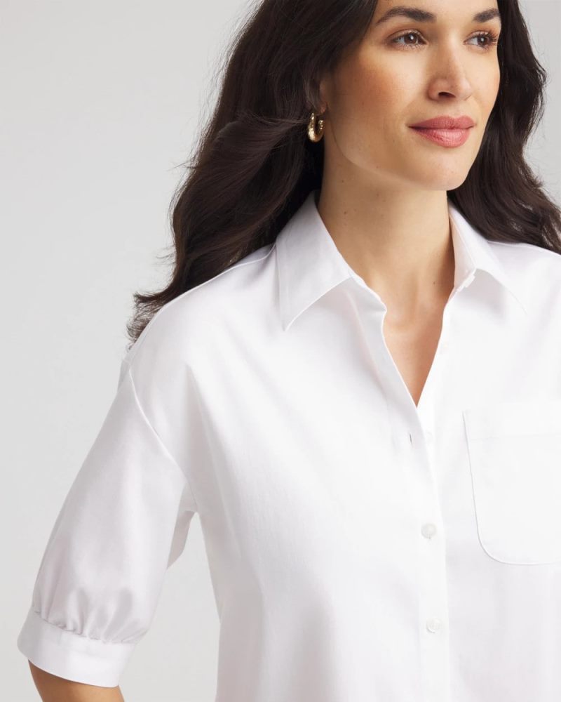 Chicos No Iron Short-Sleeved Shirt - OPTIC WHITE