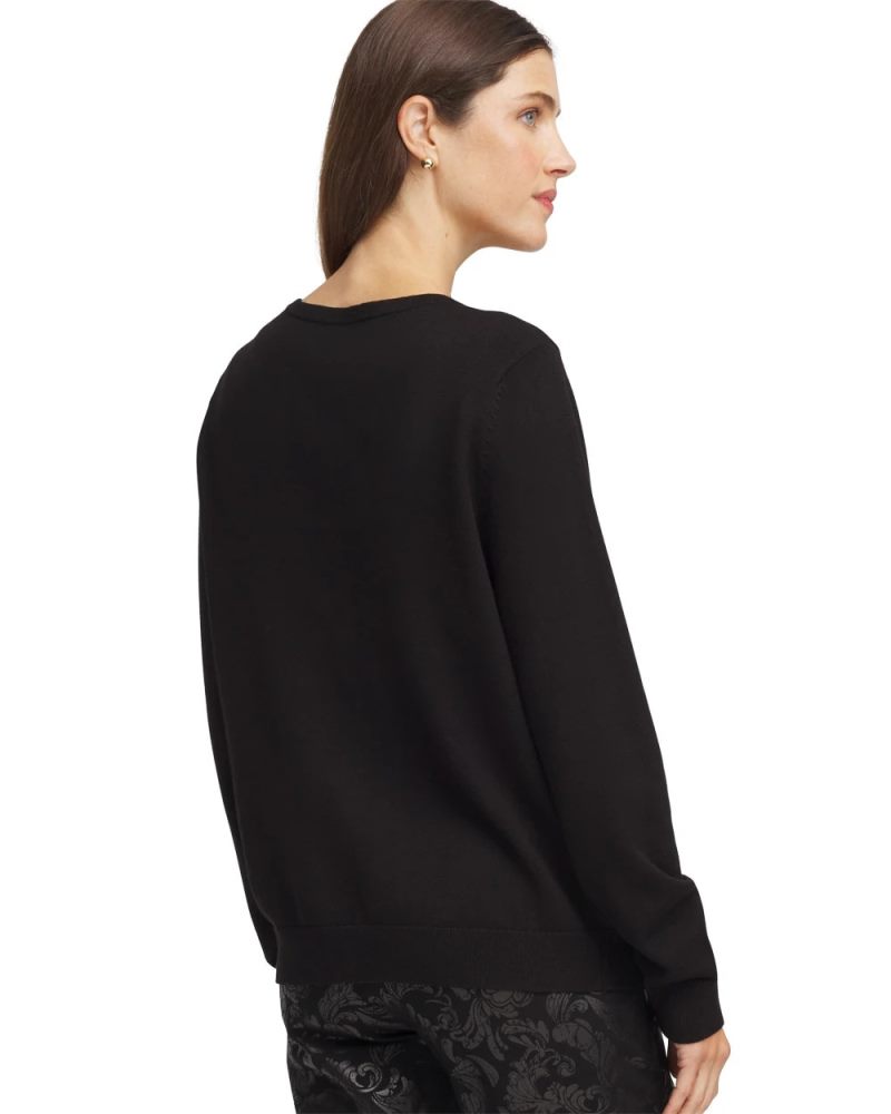 Chicos Ombré Rhinestone Cardigan - BLACK