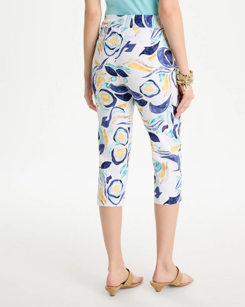 Chicos Brigitte™ Slim Handpainted Pull-On Capri - PASSPORT BLUE