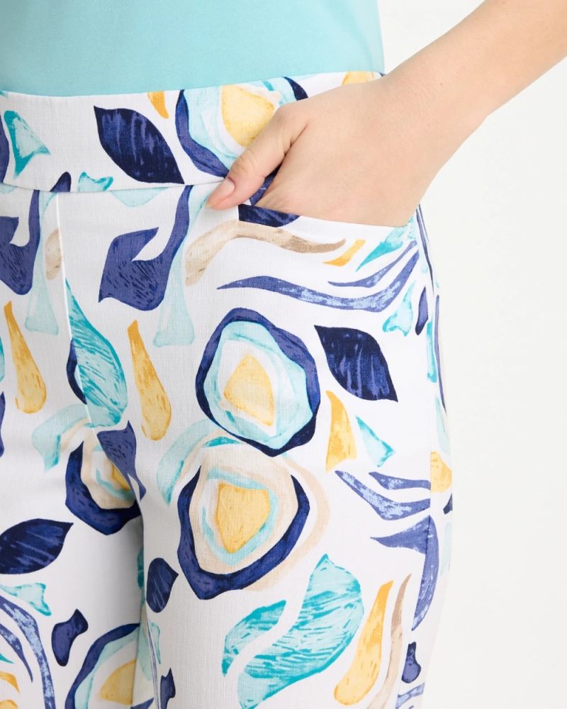 Chicos Brigitte™ Slim Handpainted Pull-On Capri - PASSPORT BLUE