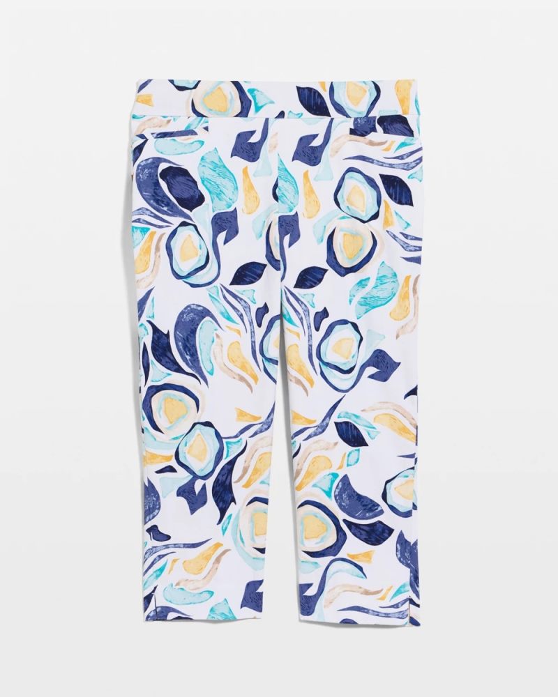 Chicos Brigitte™ Slim Handpainted Pull-On Capri - PASSPORT BLUE