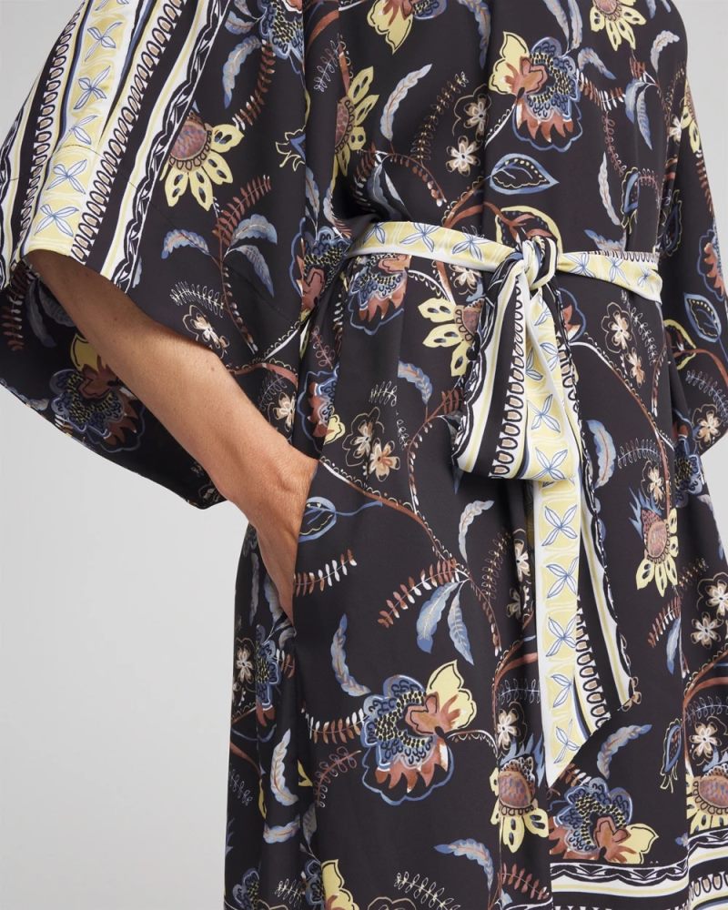 Chicos Georgette Boatneck Kaftan Dress - ECRU