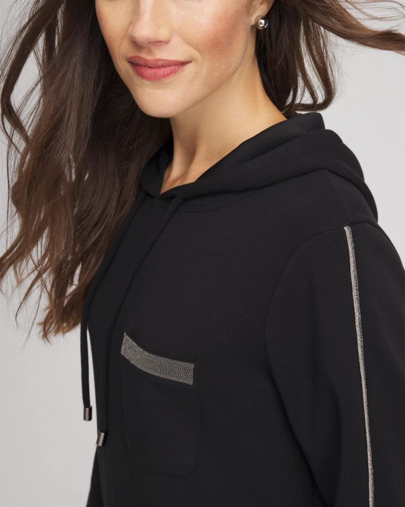 Chicos Zenergy® Caviar Bead Sweatshirt - BLACK