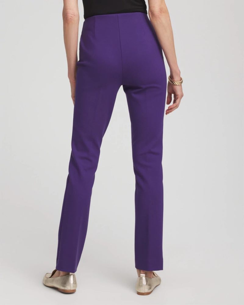 Chicos Juliet Slim Trim Detail Ankle Pants - PURPLE ELIXIR