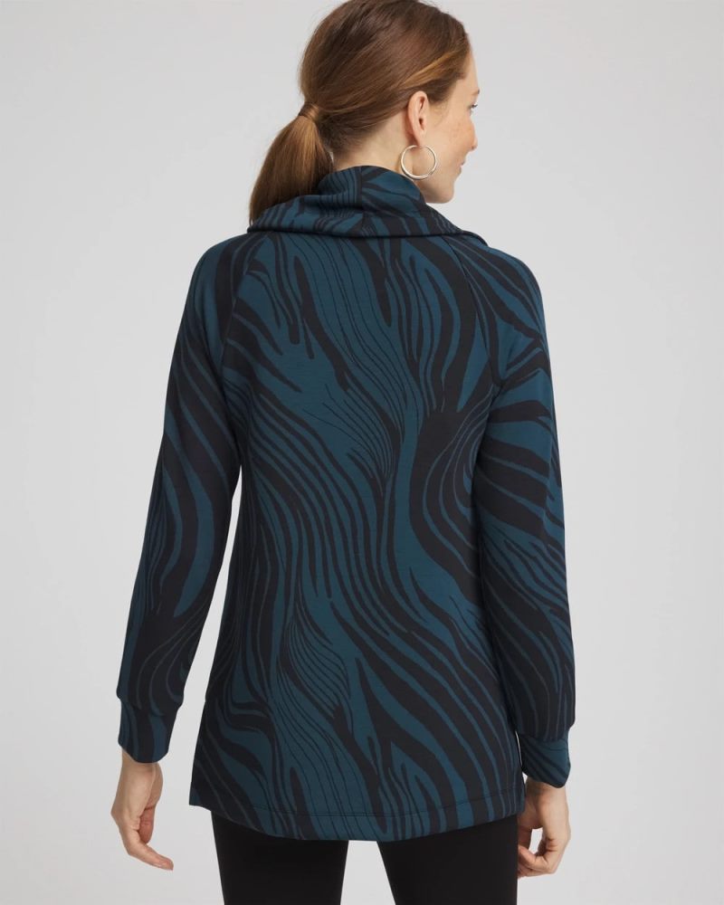 Chicos Zenergy® Soft Zebra Tunic - TEAL SHADOW