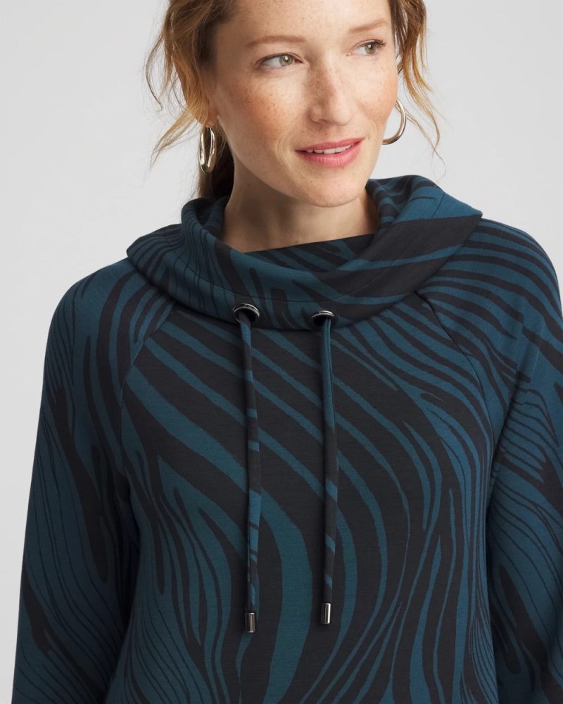 Chicos Zenergy® Soft Zebra Tunic - TEAL SHADOW