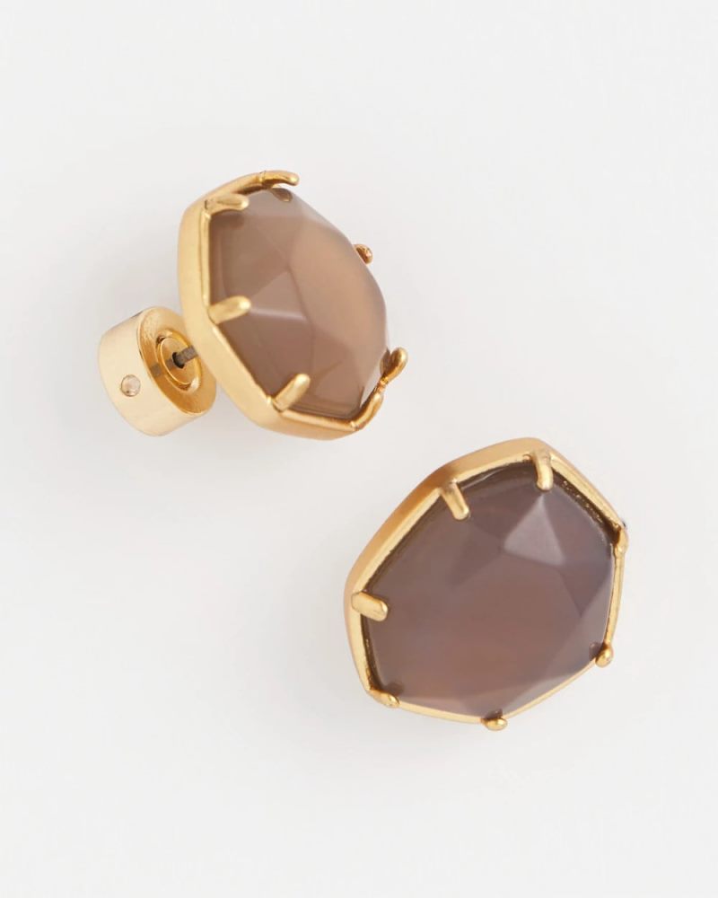Chicos Agate Stone Stud Earrings - NEUTRAL