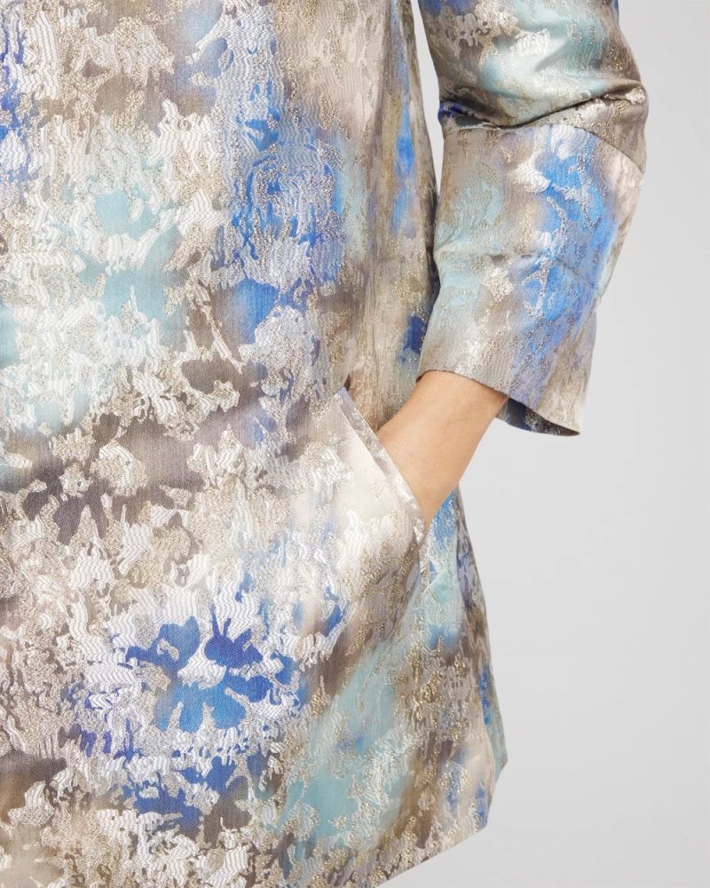Chicos Travelers™ Collection Watercolor Jacquard Jacket - WALNUT