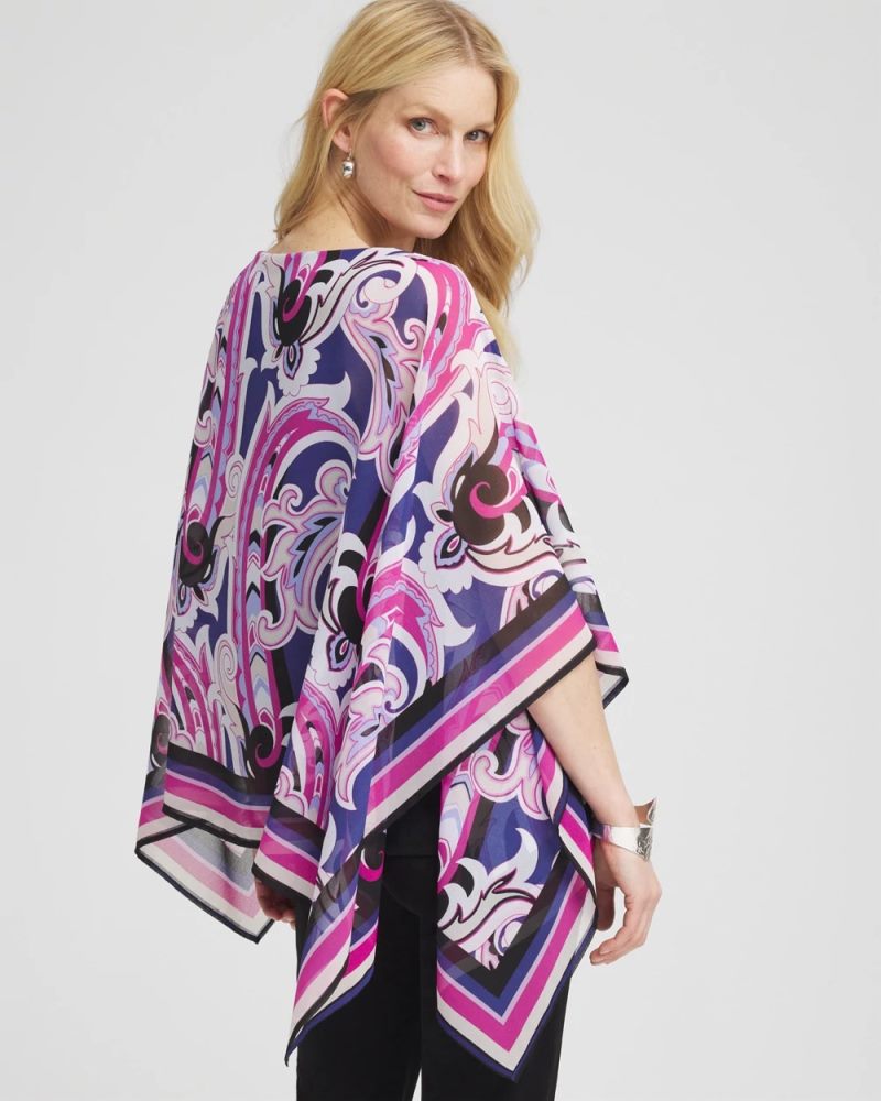 Chicos Travelers™ Paisley Chiffon Layered Top - PURPLE CLOVER