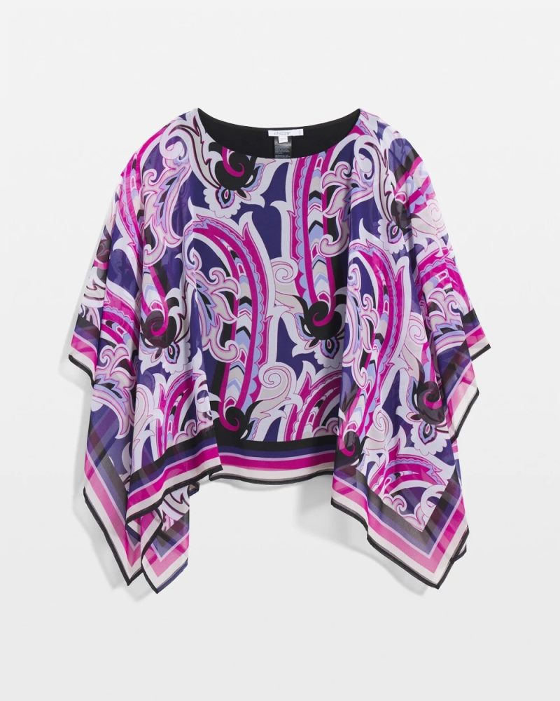 Chicos Travelers™ Paisley Chiffon Layered Top - PURPLE CLOVER