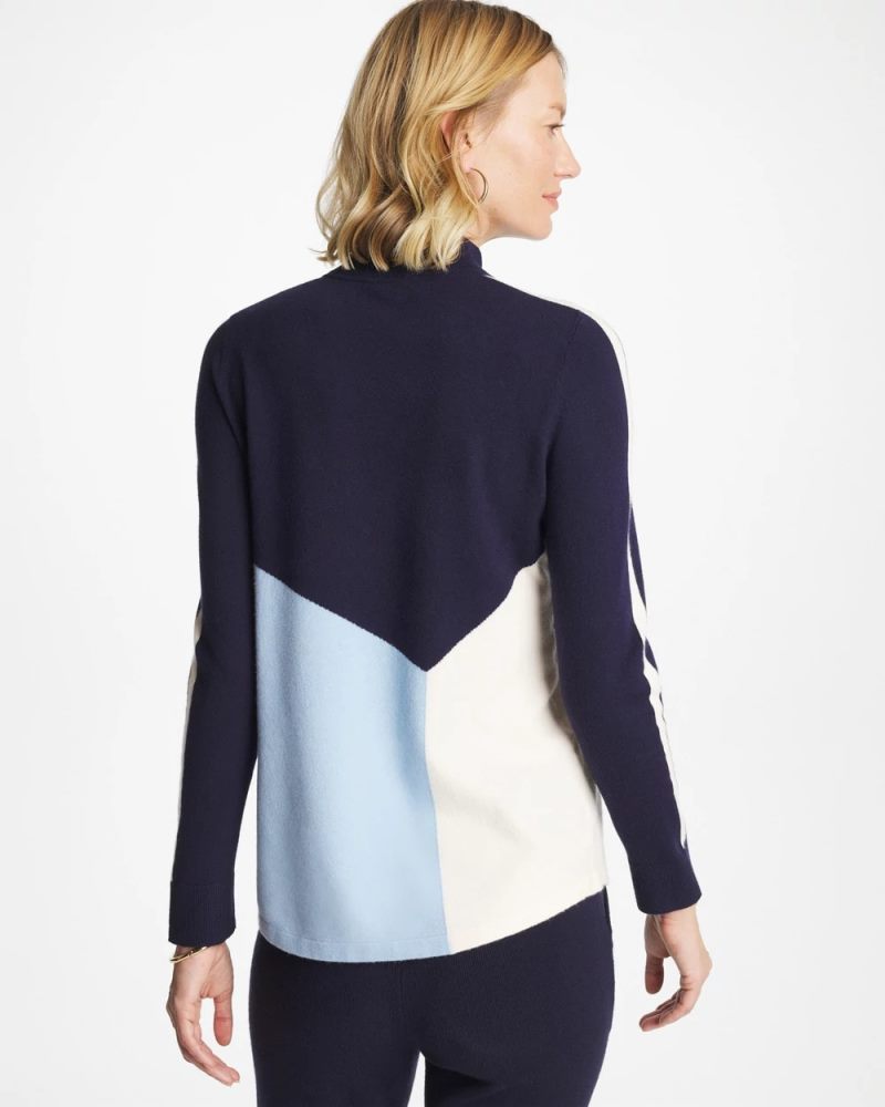 Chicos Zenergy® Luxe Colorblock Half-Zip Pullover - CRYSTAL TOPAZ