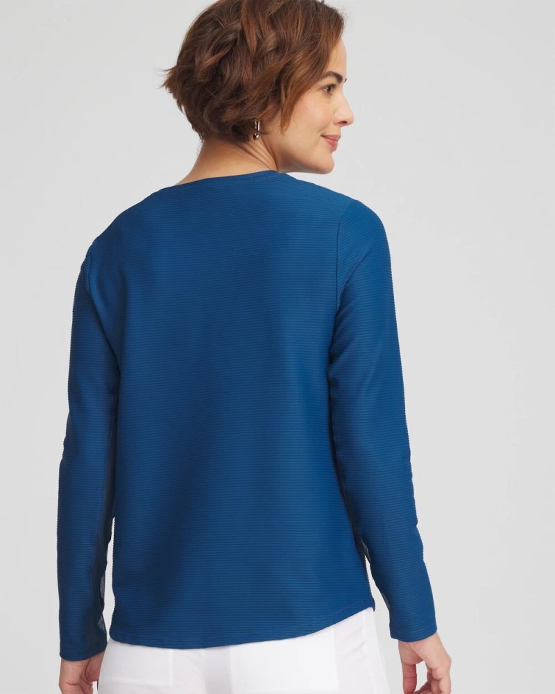 Chicos Zenergy® UPF Crew Neck Mesh-Inset Pullover - SEAPORT