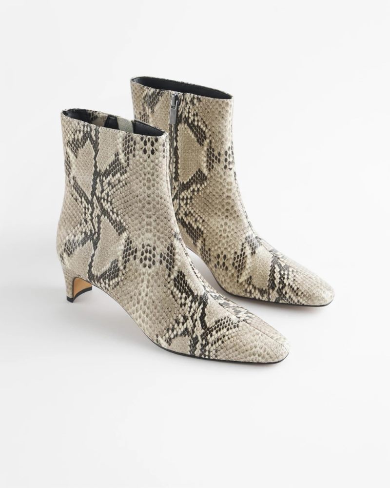 Chicos Faux Snakeskin Skinny Heel Ankle Boot - PYTHON