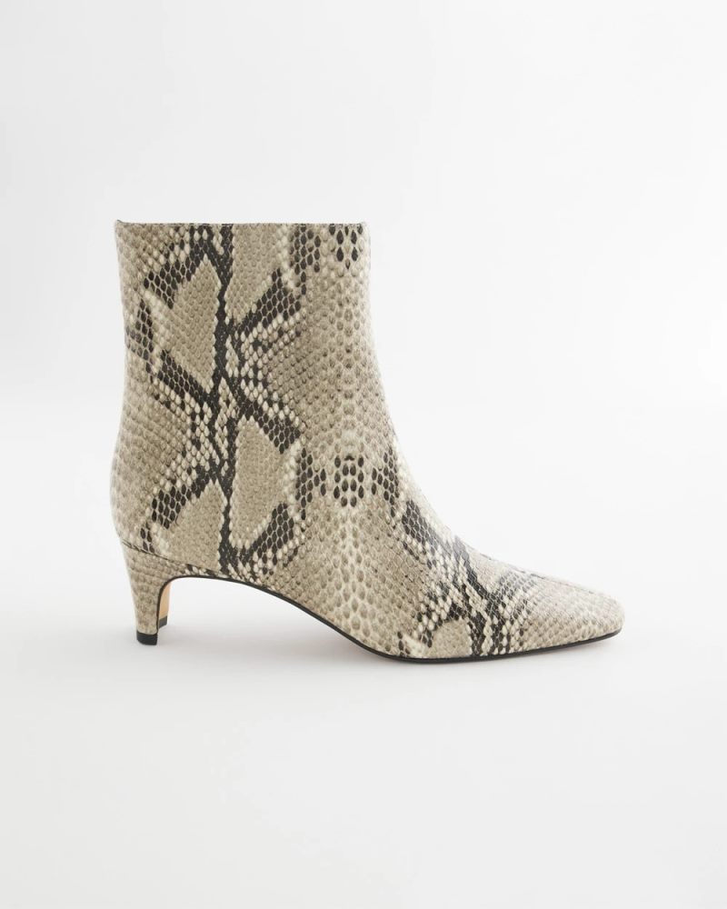 Chicos Faux Snakeskin Skinny Heel Ankle Boot - PYTHON